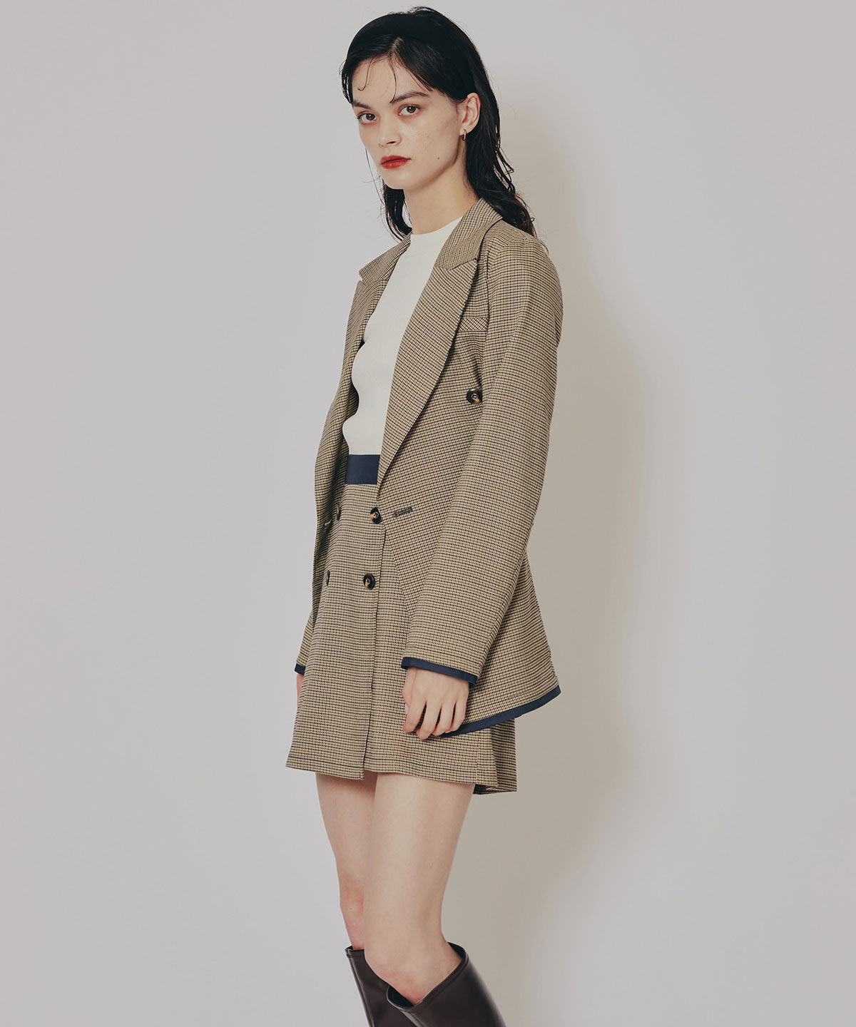 REDYAZEL「グレンチェックダブルジャケット」|テーラードジャケット|