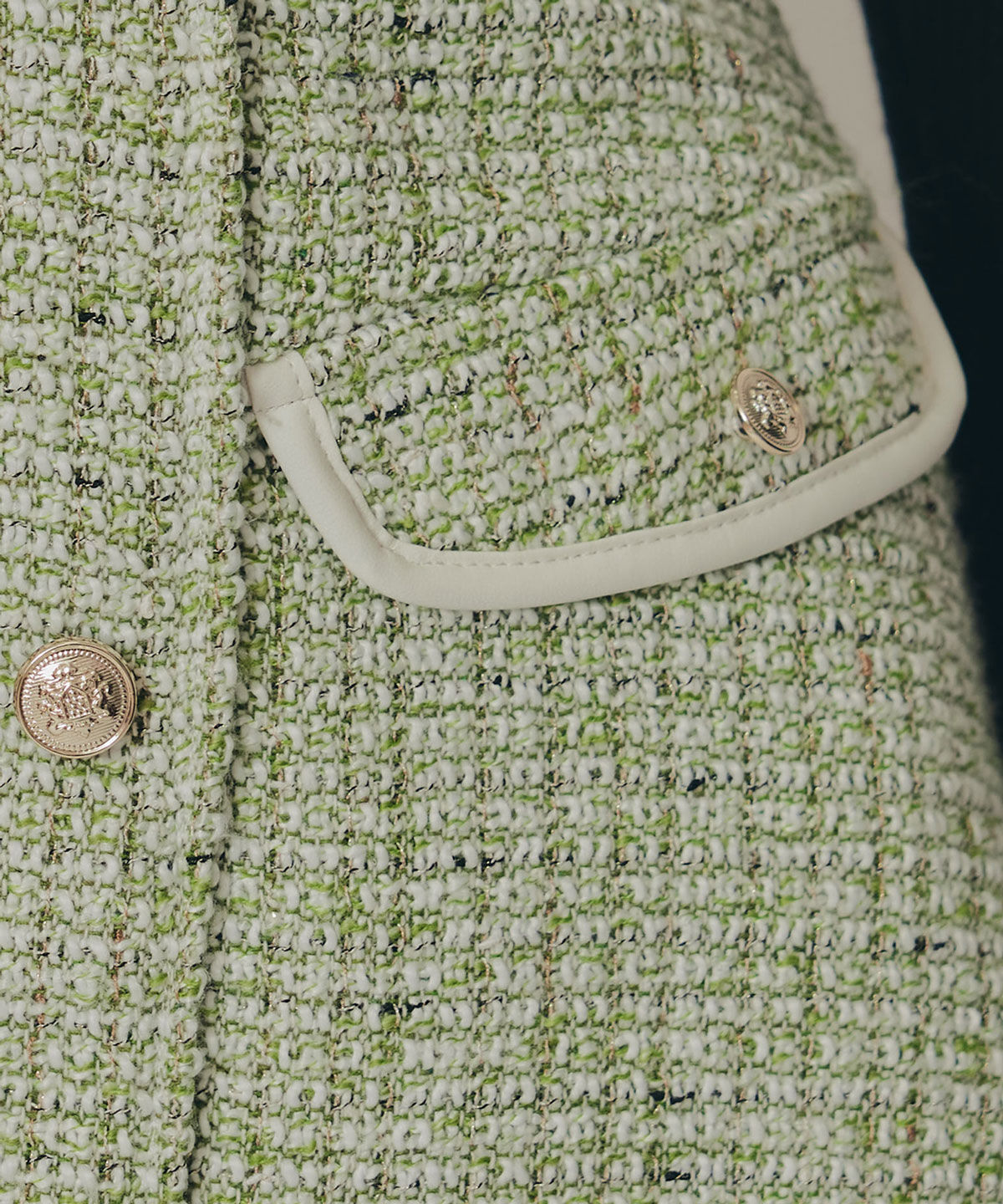 REDYAZEL「ゴールドボタンツイードジャンパースカート」|ジャンパースカート|