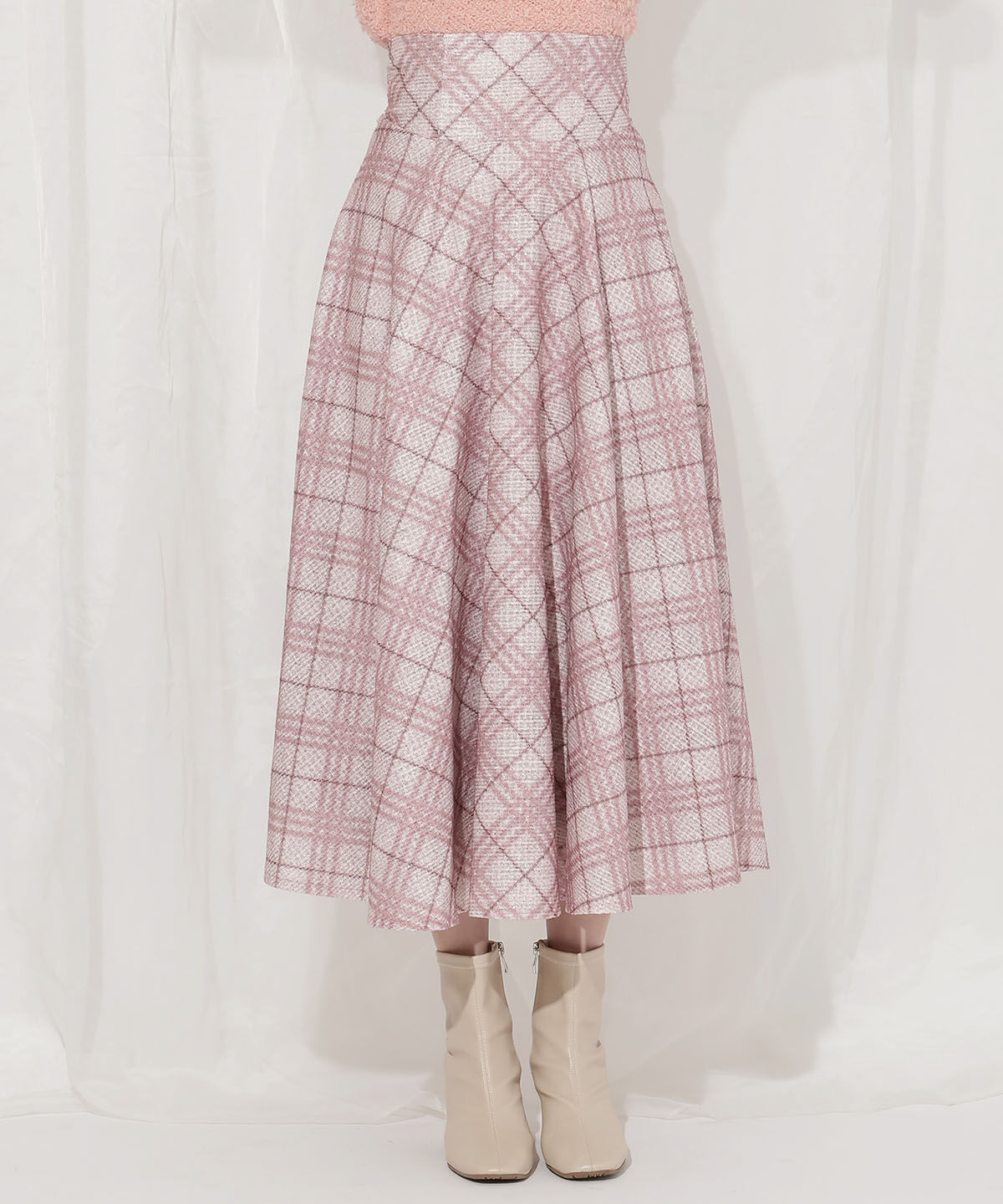 WILLSELECTION「バイヤスチェックサーキュラースカート」|フレア|