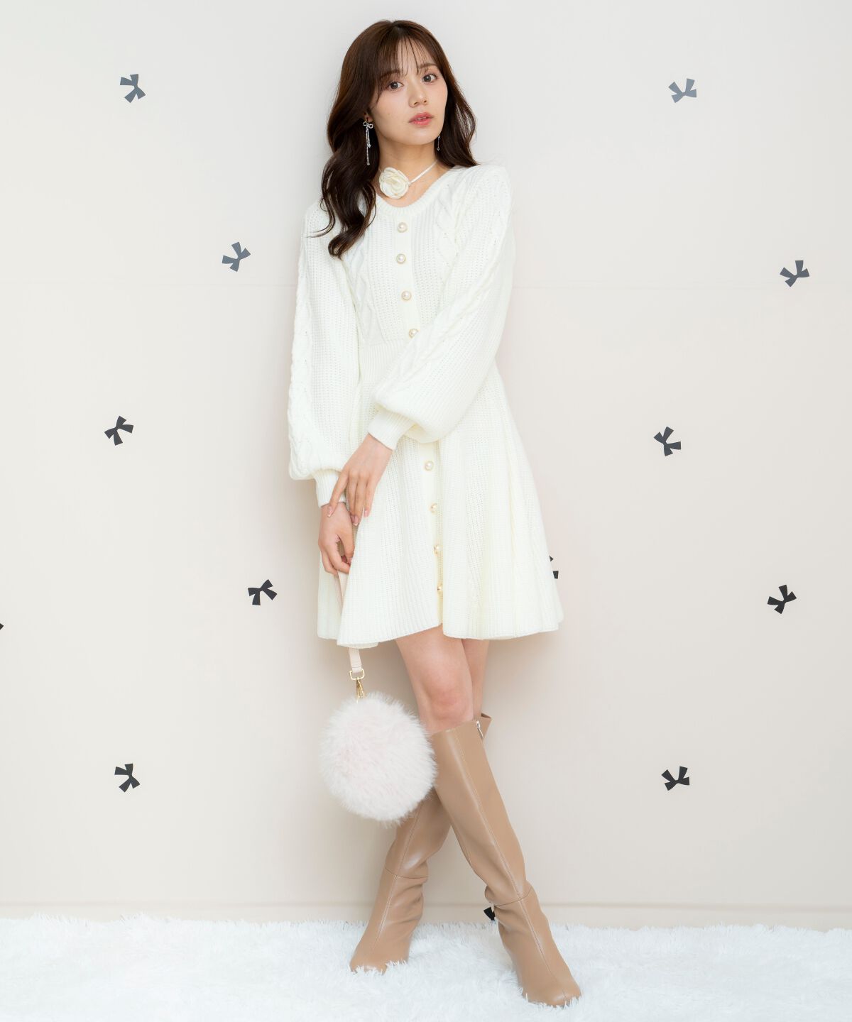 WILLSELECTION「ハートケーブルニットワンピース」|ワンピース|