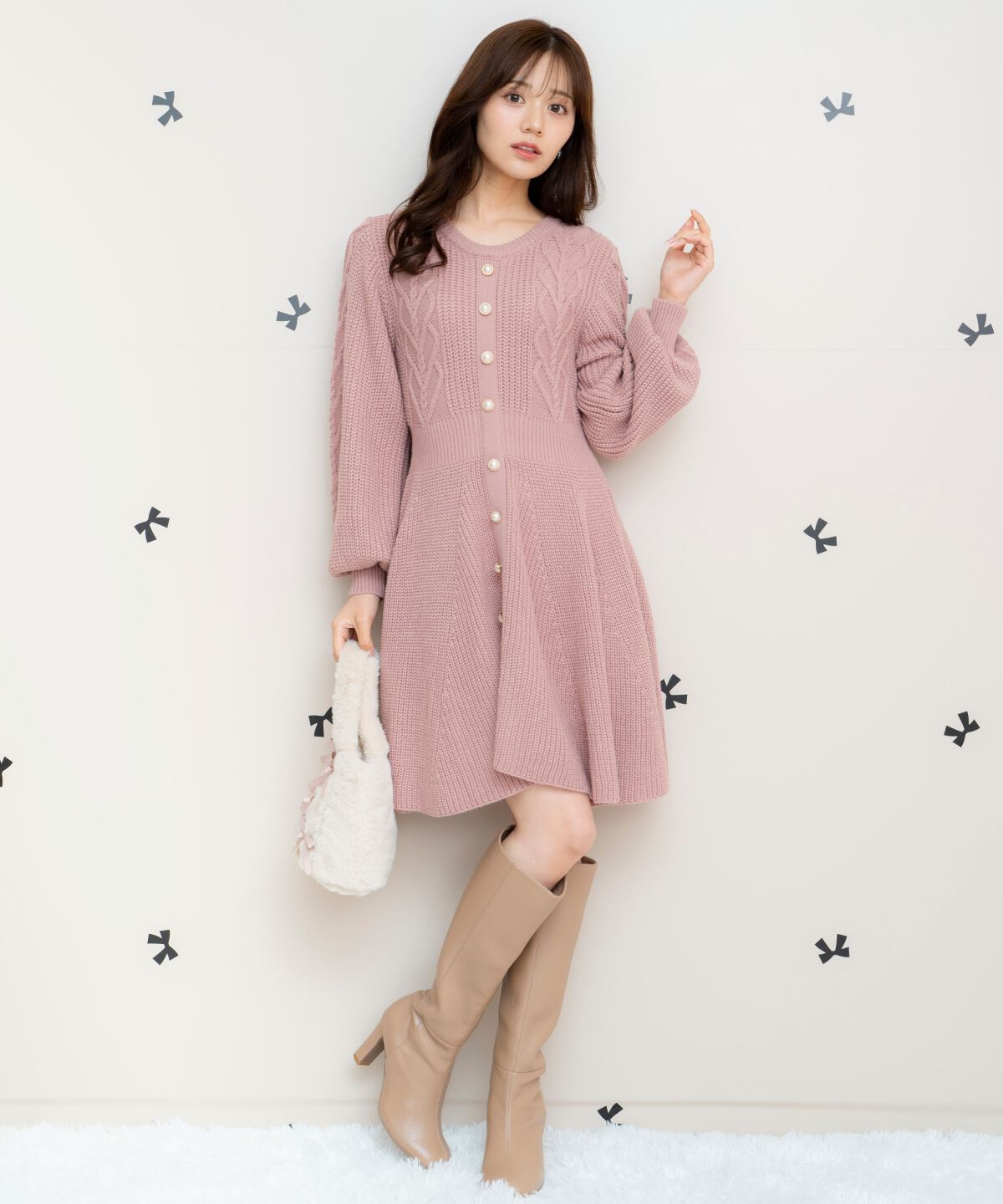 WILLSELECTION「ハートケーブルニットワンピース」|ワンピース|