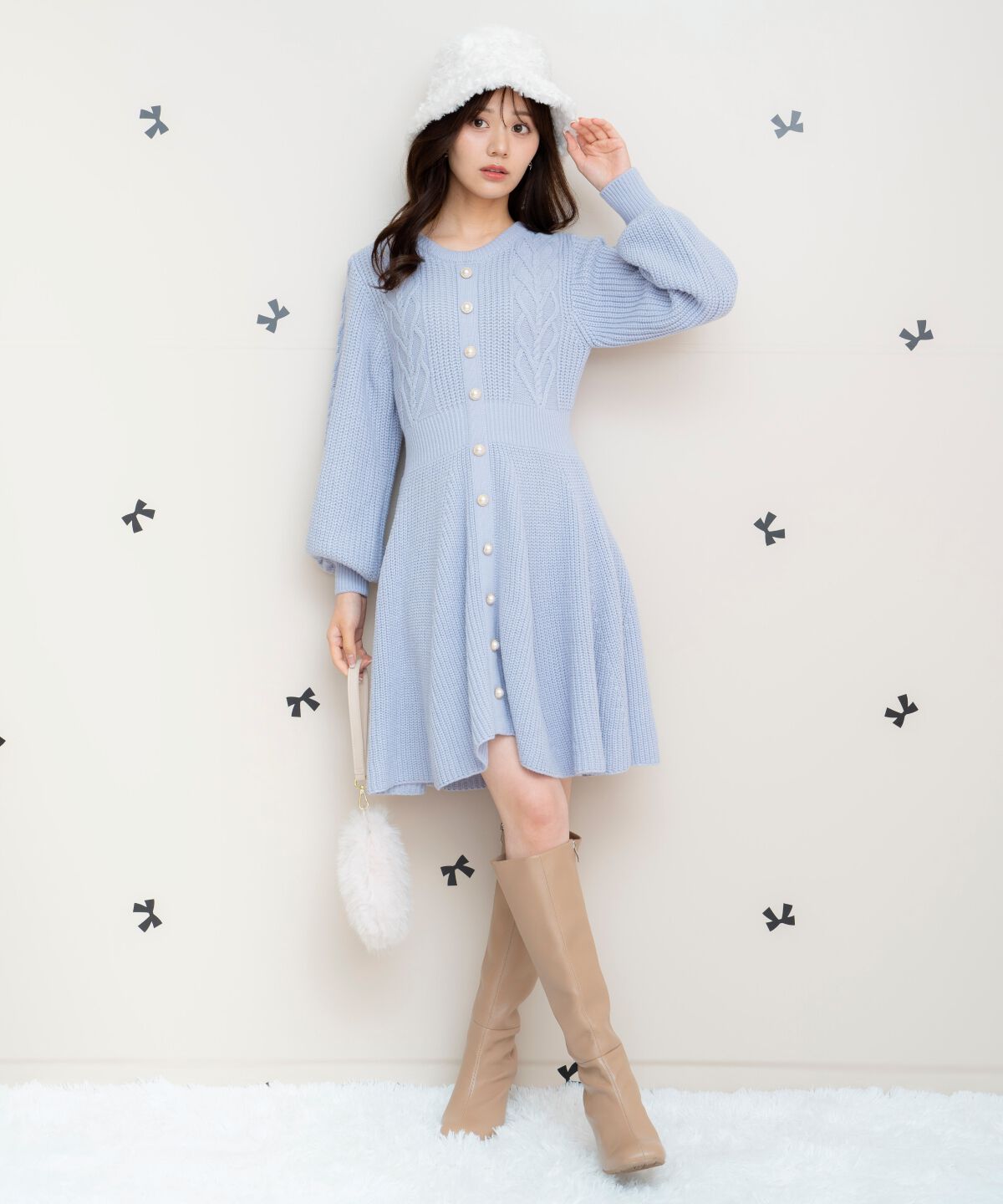 WILLSELECTION「ハートケーブルニットワンピース」|ワンピース|