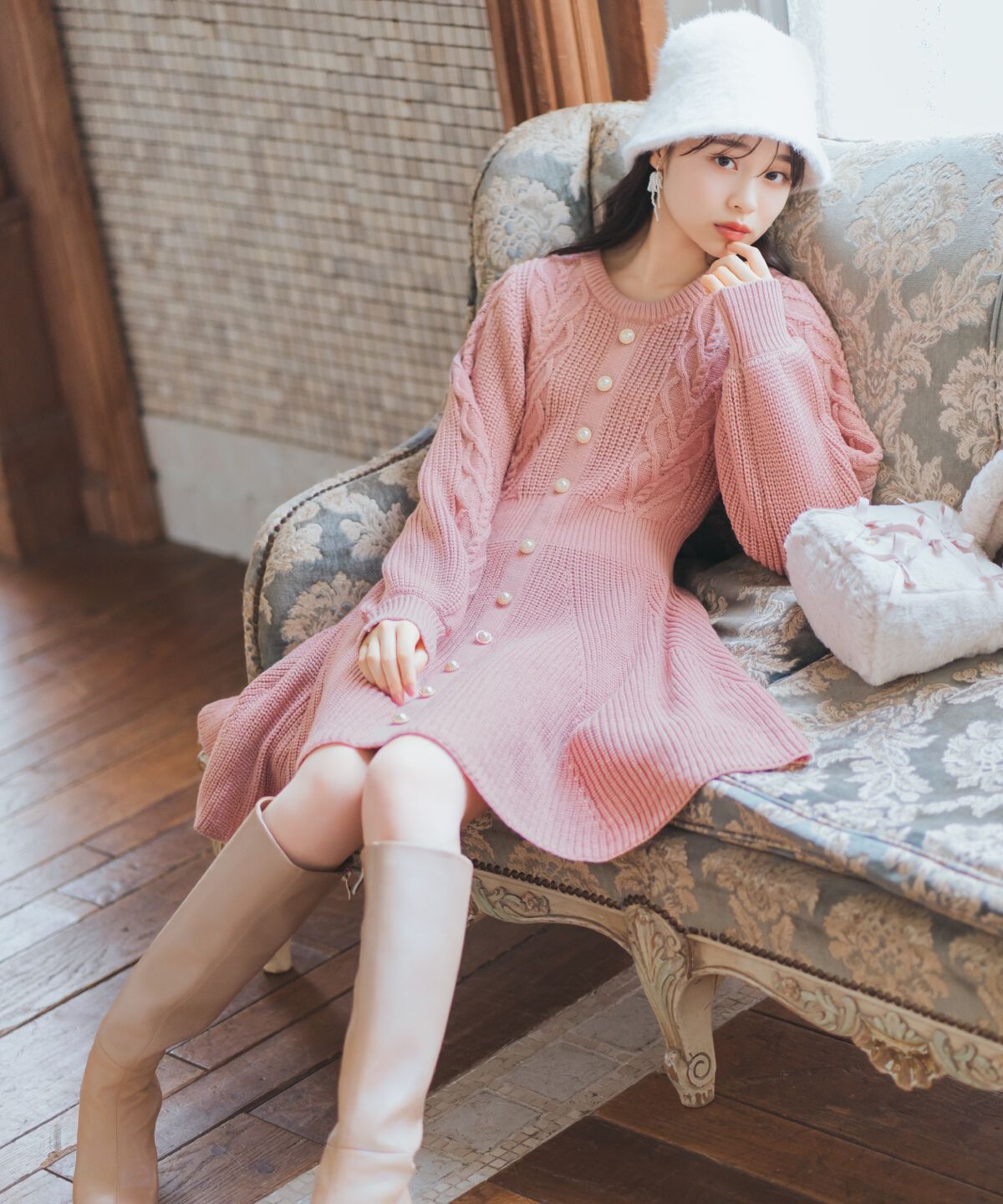 WILLSELECTION「ハートケーブルニットワンピース」|ワンピース|