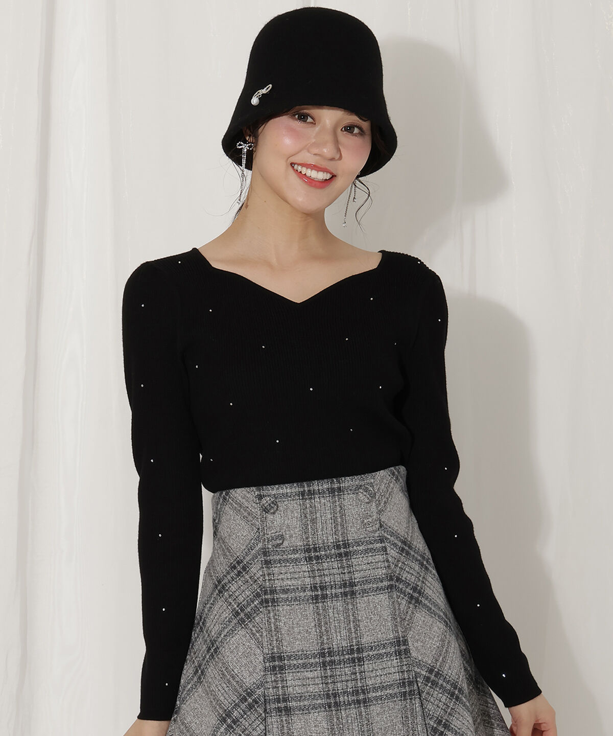 WILLSELECTION「リブプルオーバー」|ニット・セーター|ブラック