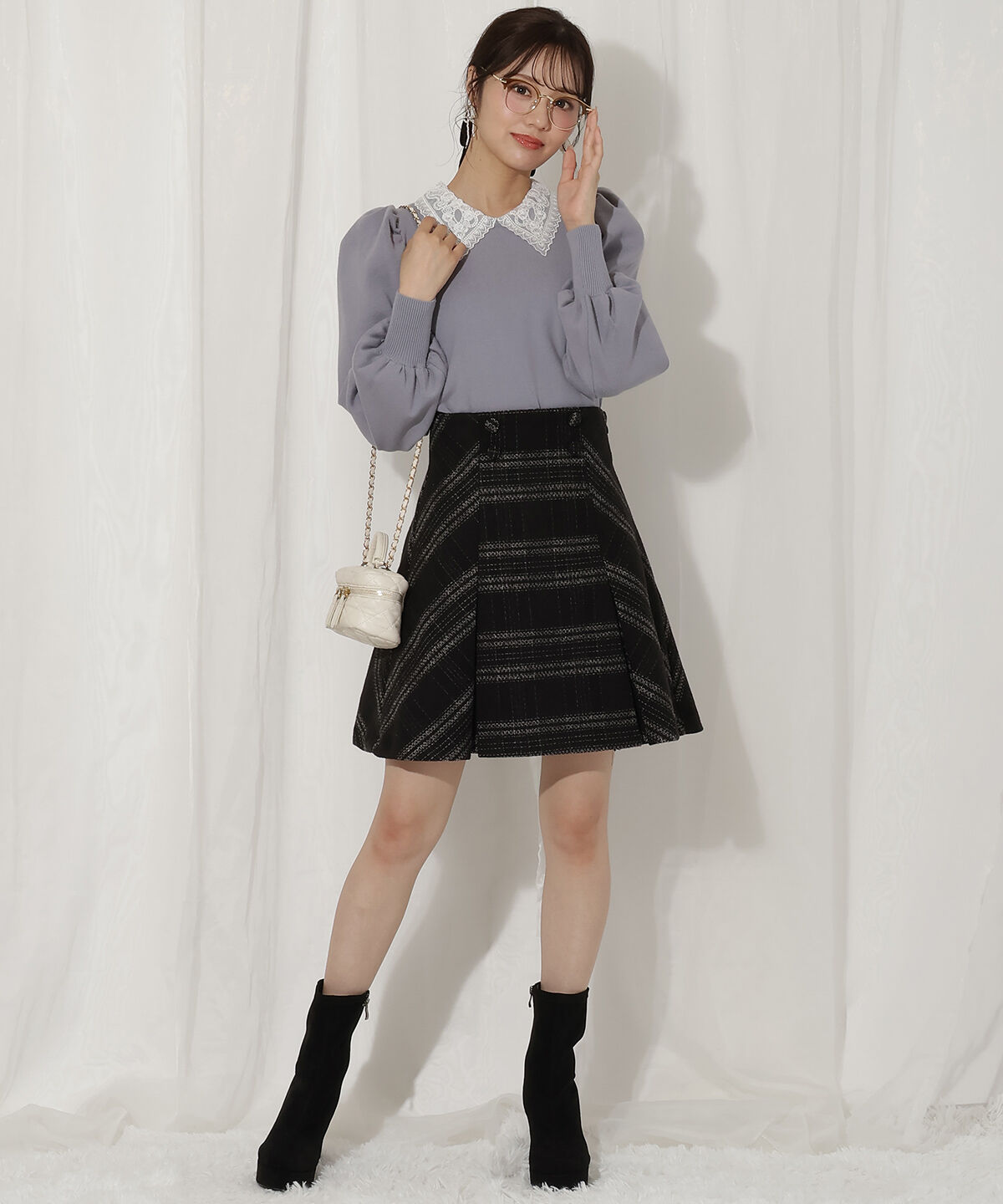 WILLSELECTION「ボリュームスリーブレースカラープルオーバー」|ニット・セーター|