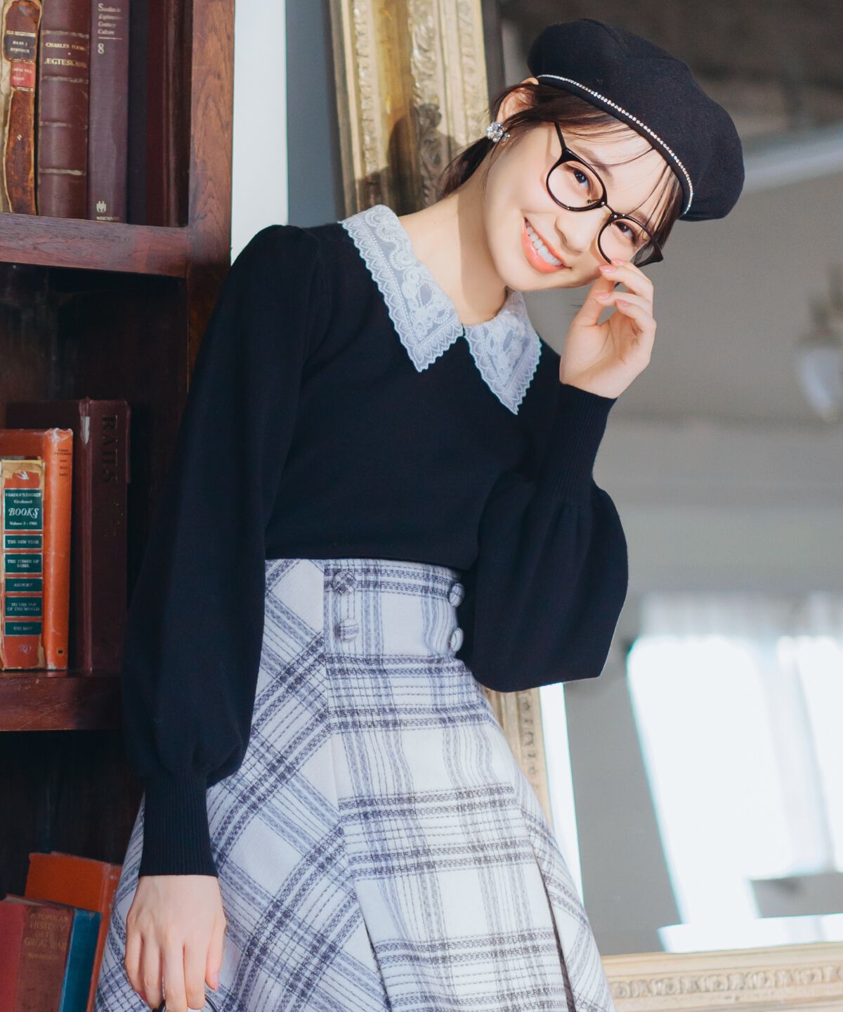 WILLSELECTION「ボリュームスリーブレースカラープルオーバー」|ニット・セーター|