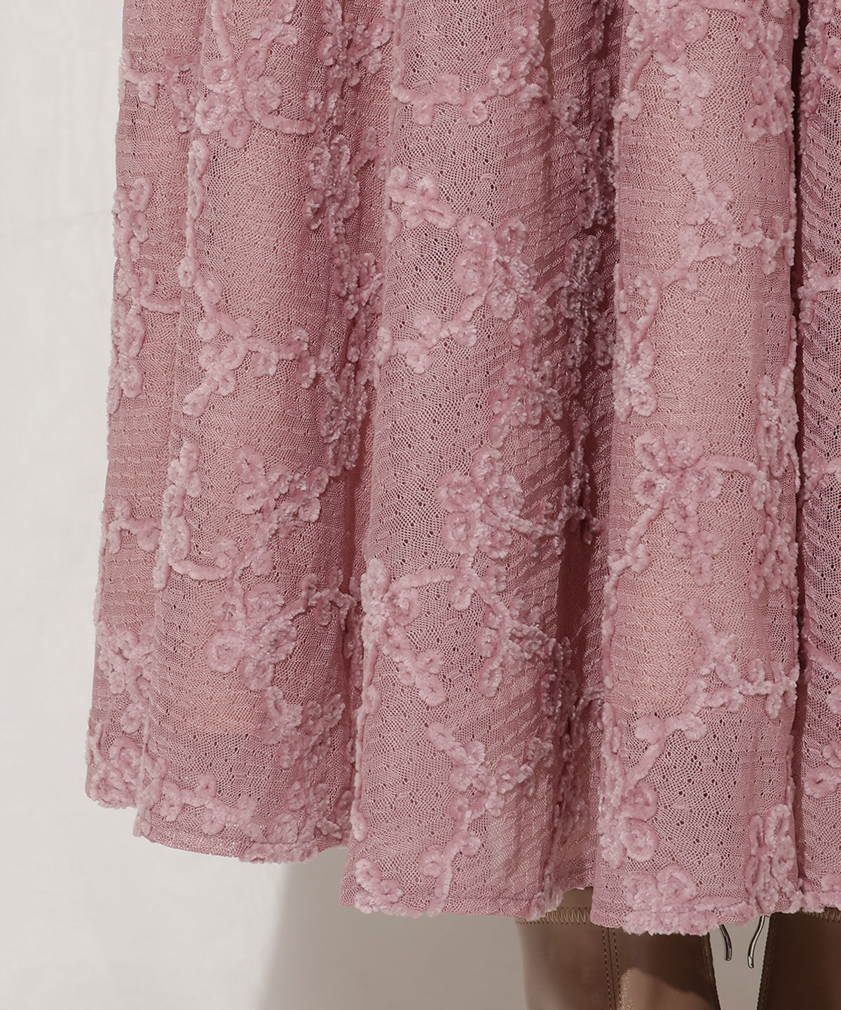 WILLSELECTION「起毛フラワーレーススカート」|フレア|