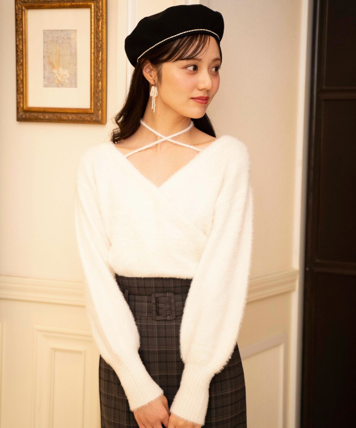 WILLSELECTION「クロスネックカシュクールフェザーニット」|ニット・セーター|