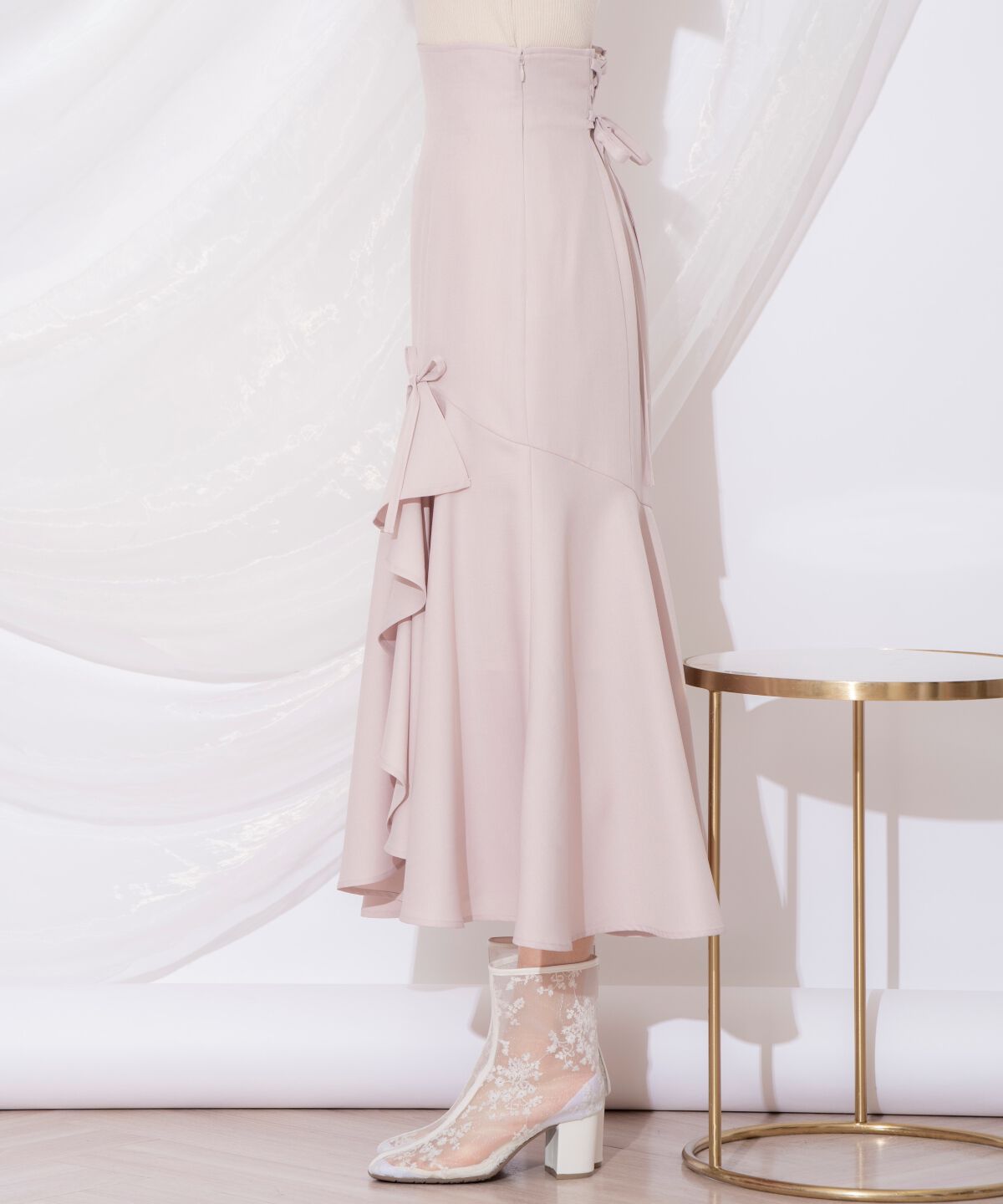 WILLSELECTION「リボンラッフルマーメイドスカート」|フレア|