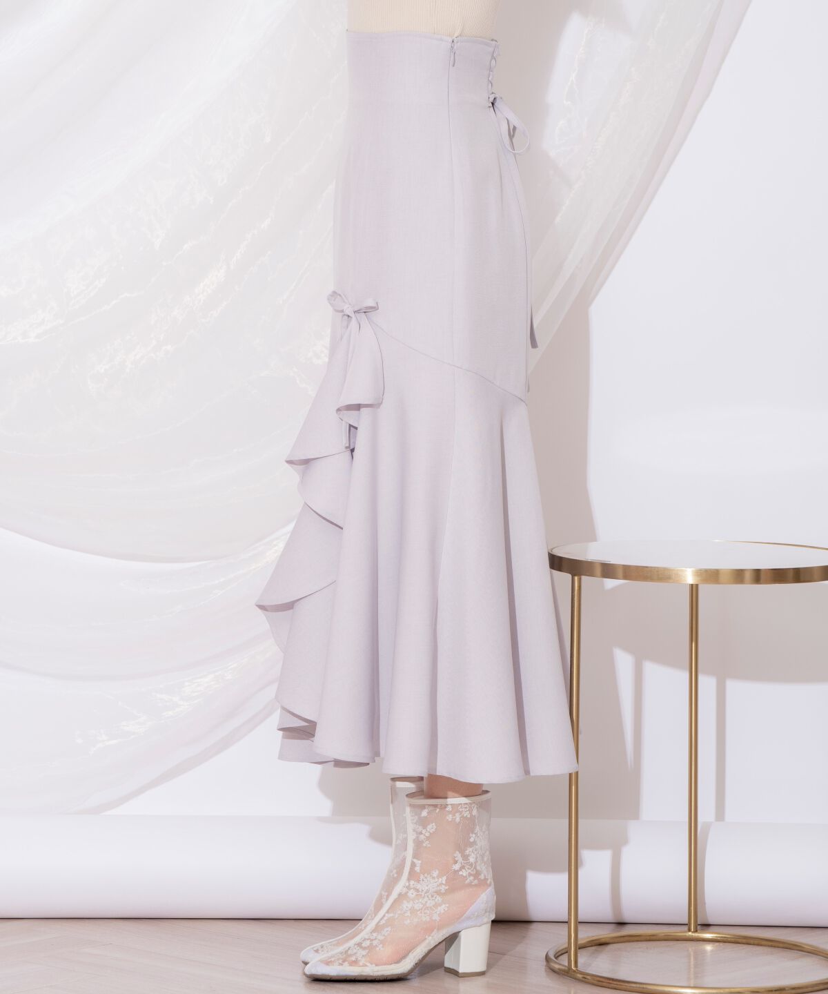 WILLSELECTION「リボンラッフルマーメイドスカート」|フレア|