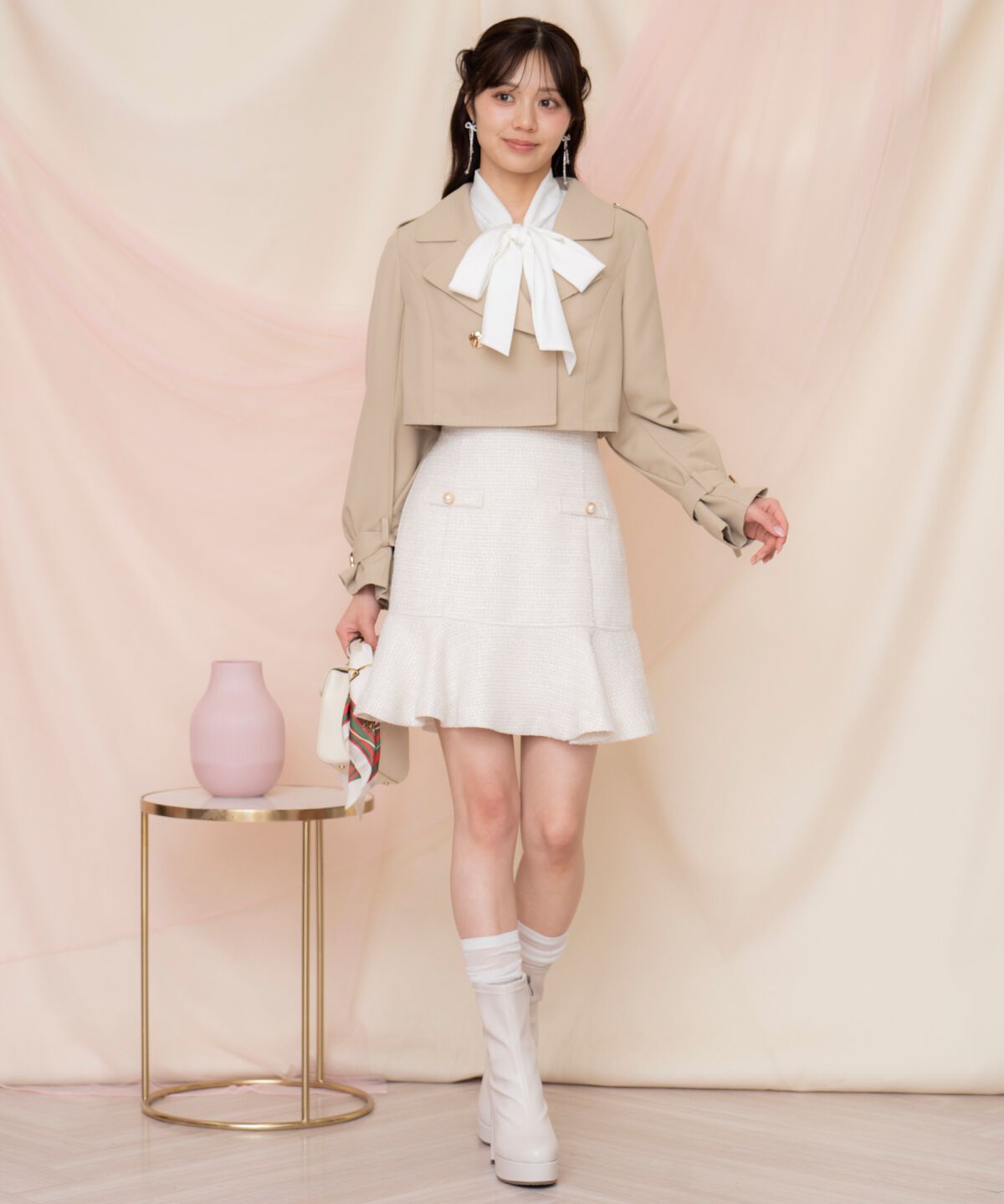 WILLSELECTION「ラメツイードフレアミニスカート」|フレア|