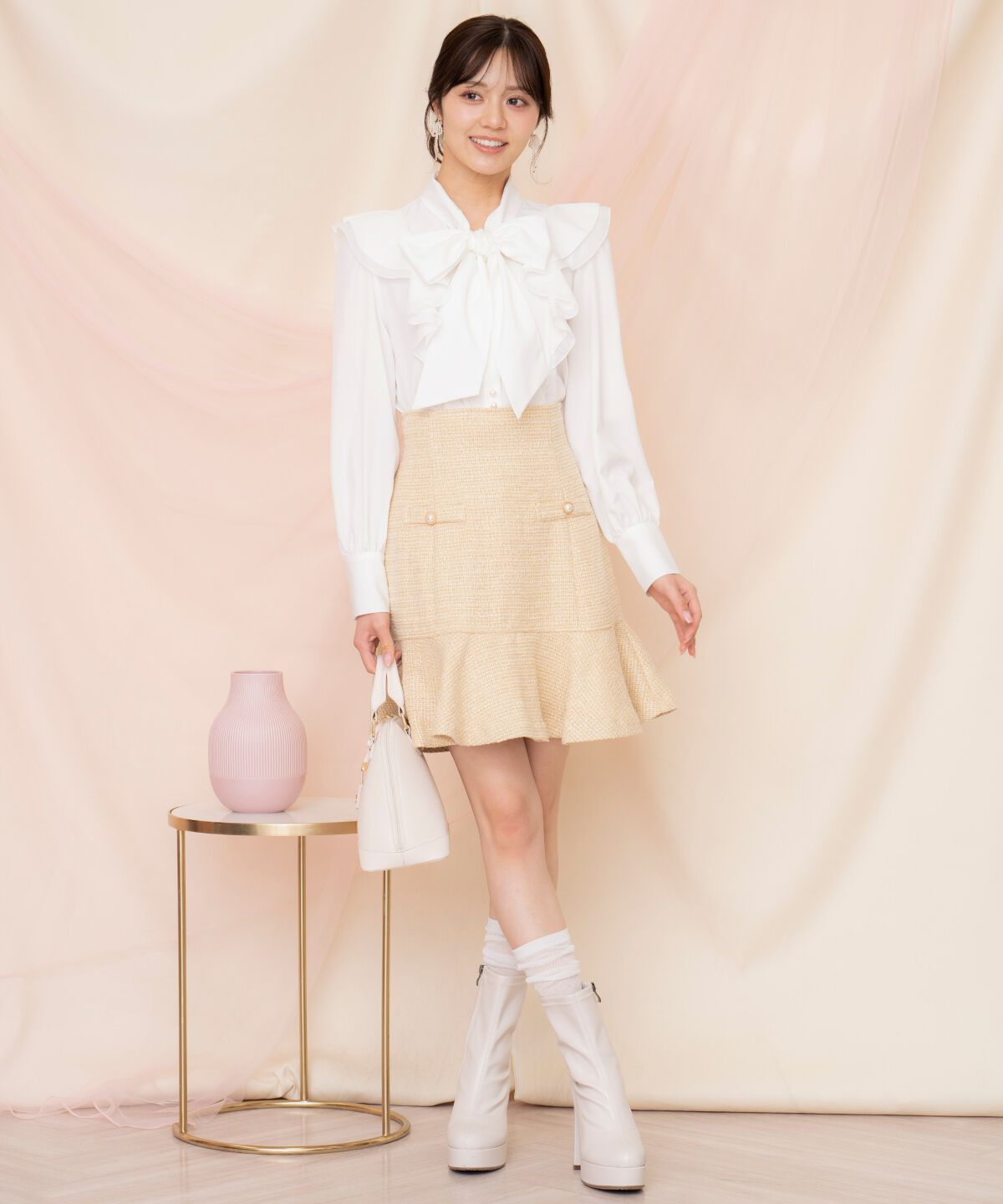 WILLSELECTION「ラメツイードフレアミニスカート」|フレア|