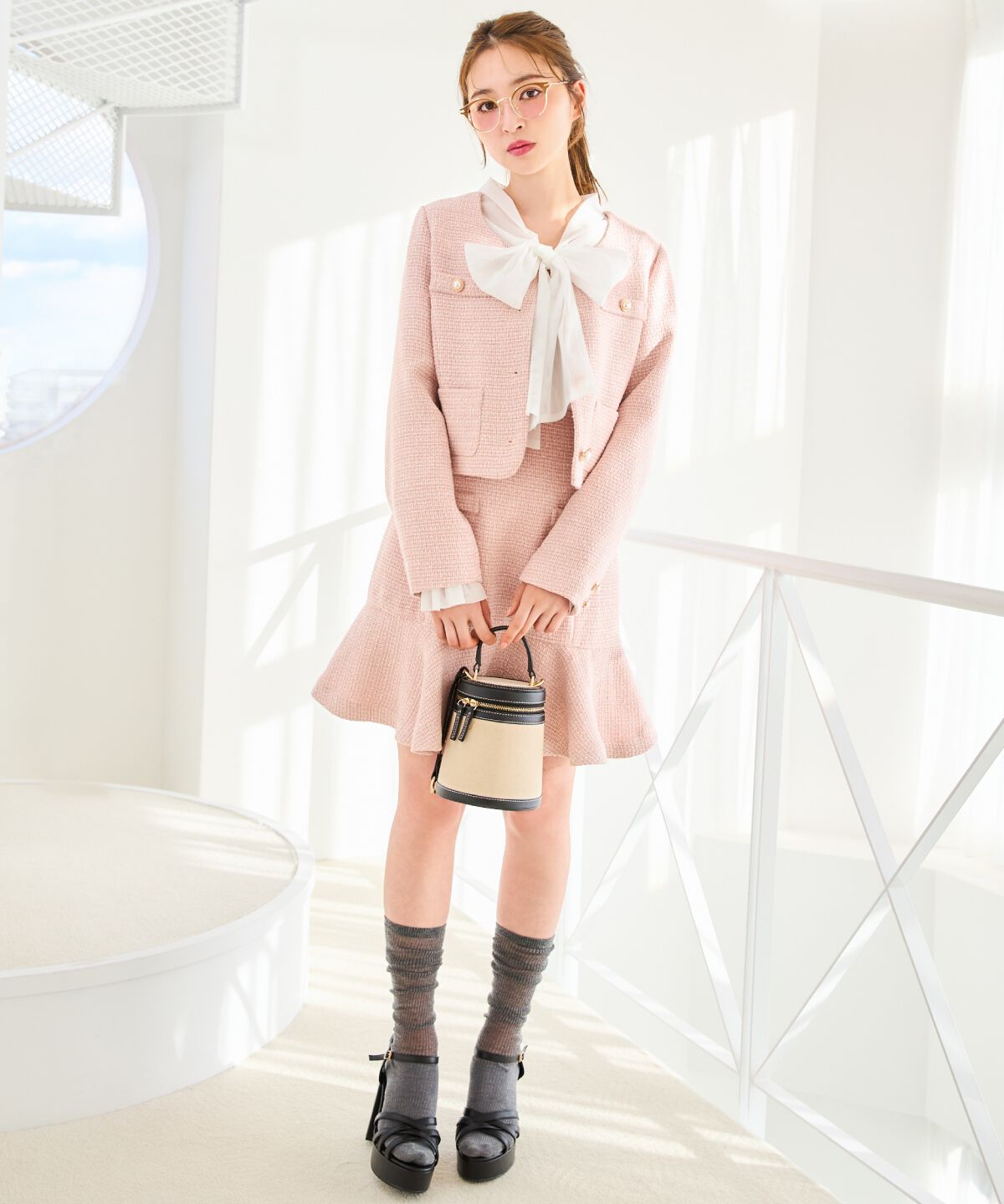 WILLSELECTION「ラメツイードフレアミニスカート」|フレア|