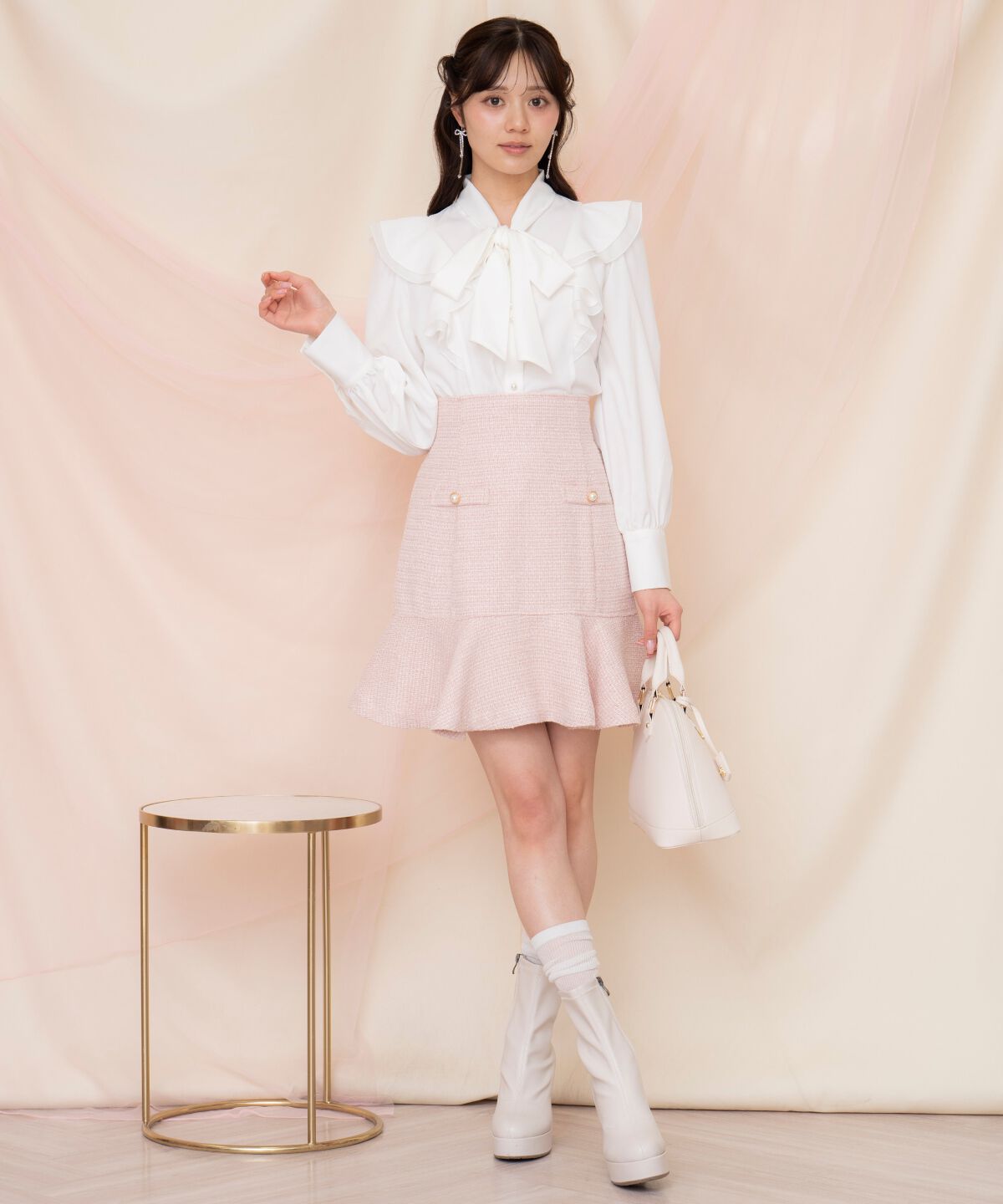 WILLSELECTION「ラメツイードフレアミニスカート」|フレア|