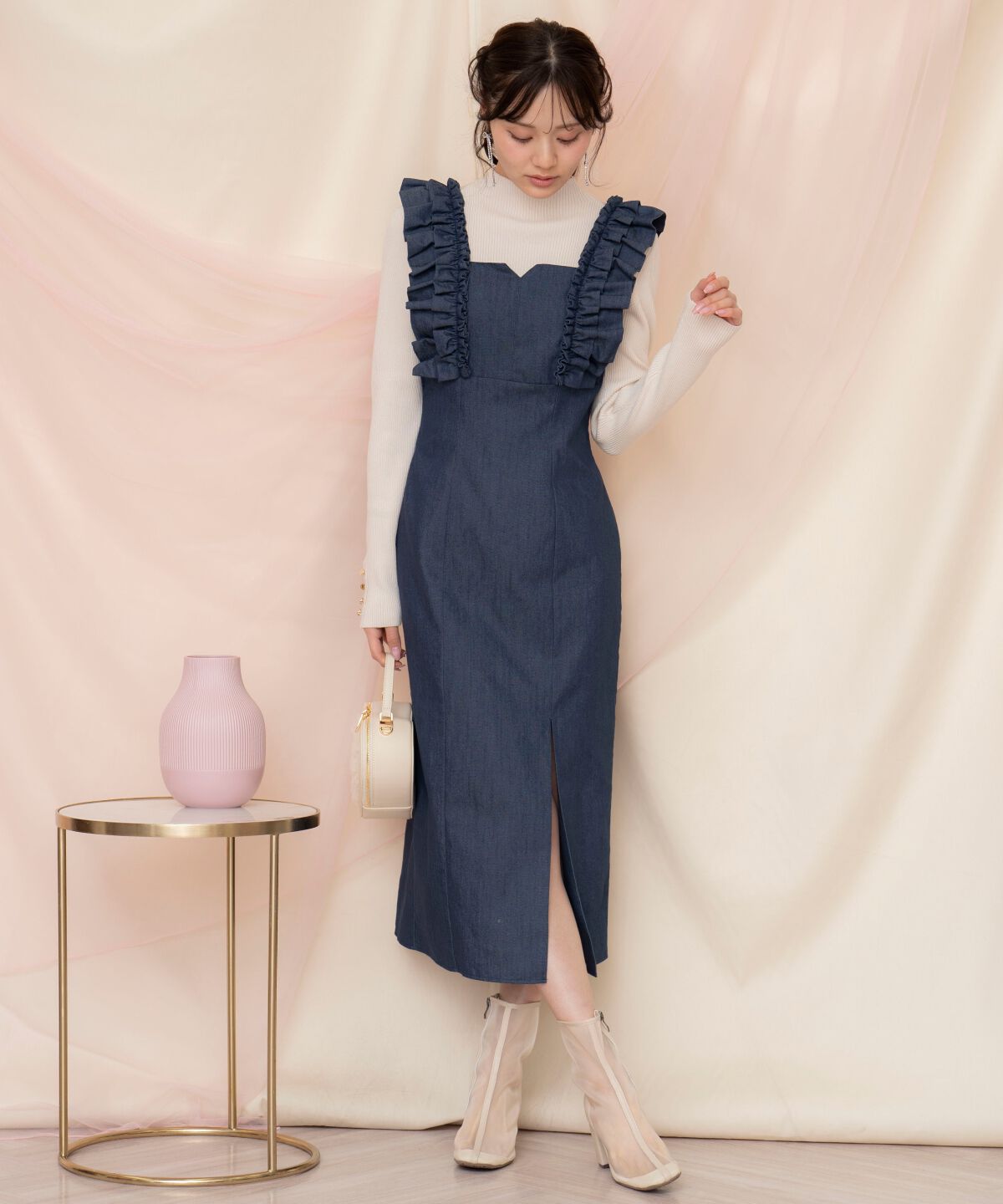 WILLSELECTION「フリルショルダースリットワンピース」|ワンピース|