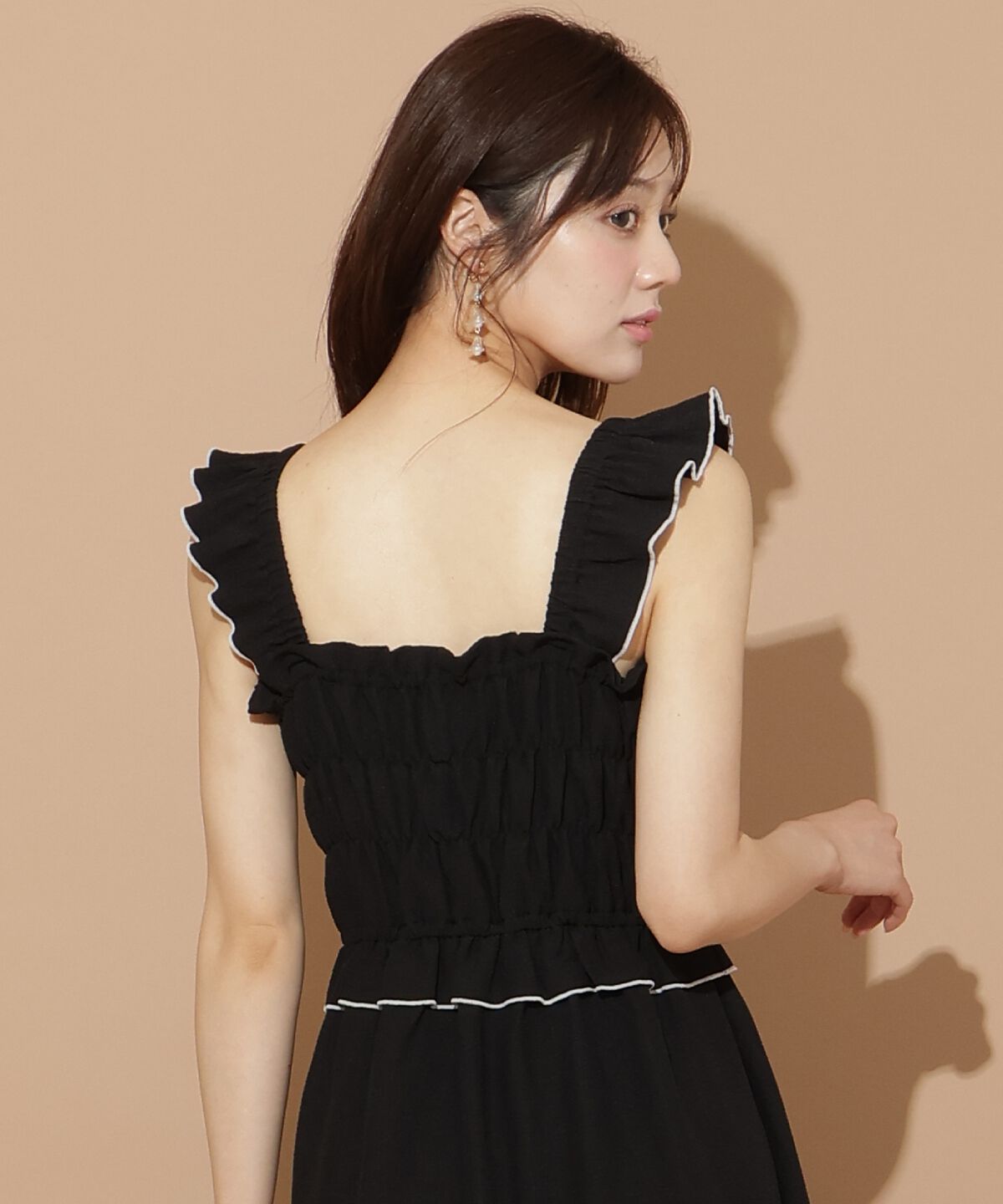 WILLSELECTION「肩フリルシャーリングワンピース」|ワンピース|