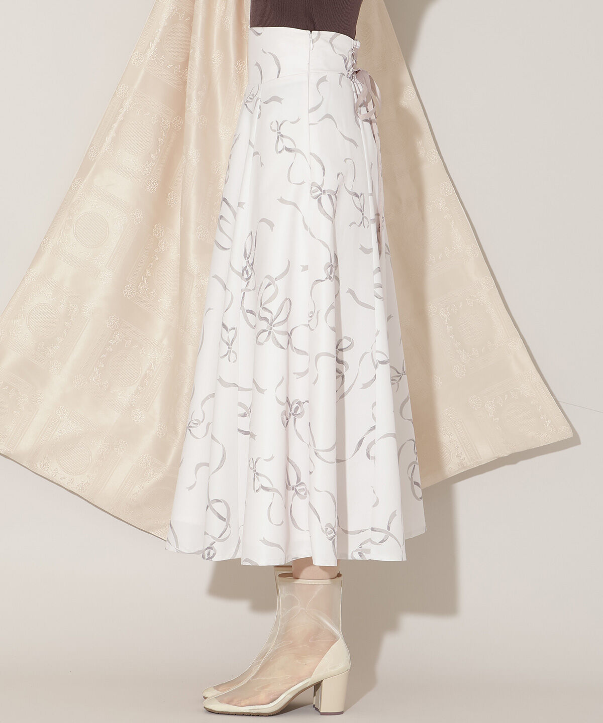 WILLSELECTION「リボンプリントフレアスカート」|フレア|