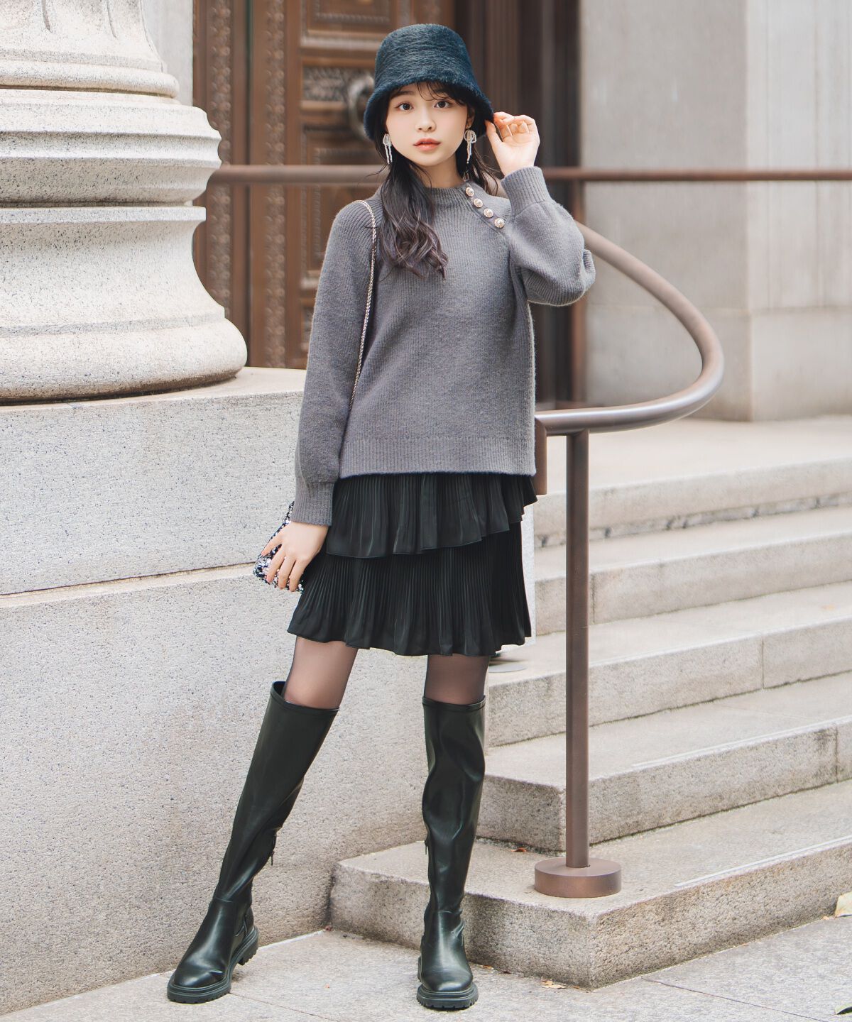 WILLSELECTION「プリーツティアードミニスカート」|フレア|