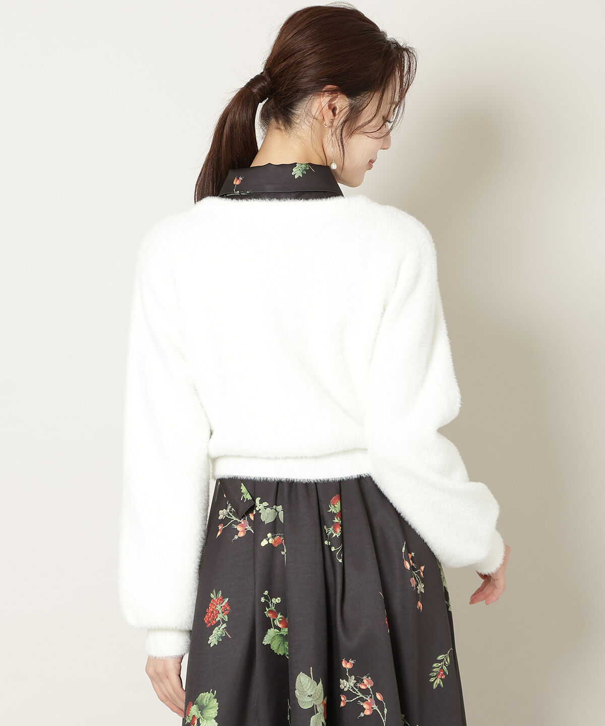 WILLSELECTION「ラウンドネックラメフェザーカーディガン」|カーディガン|