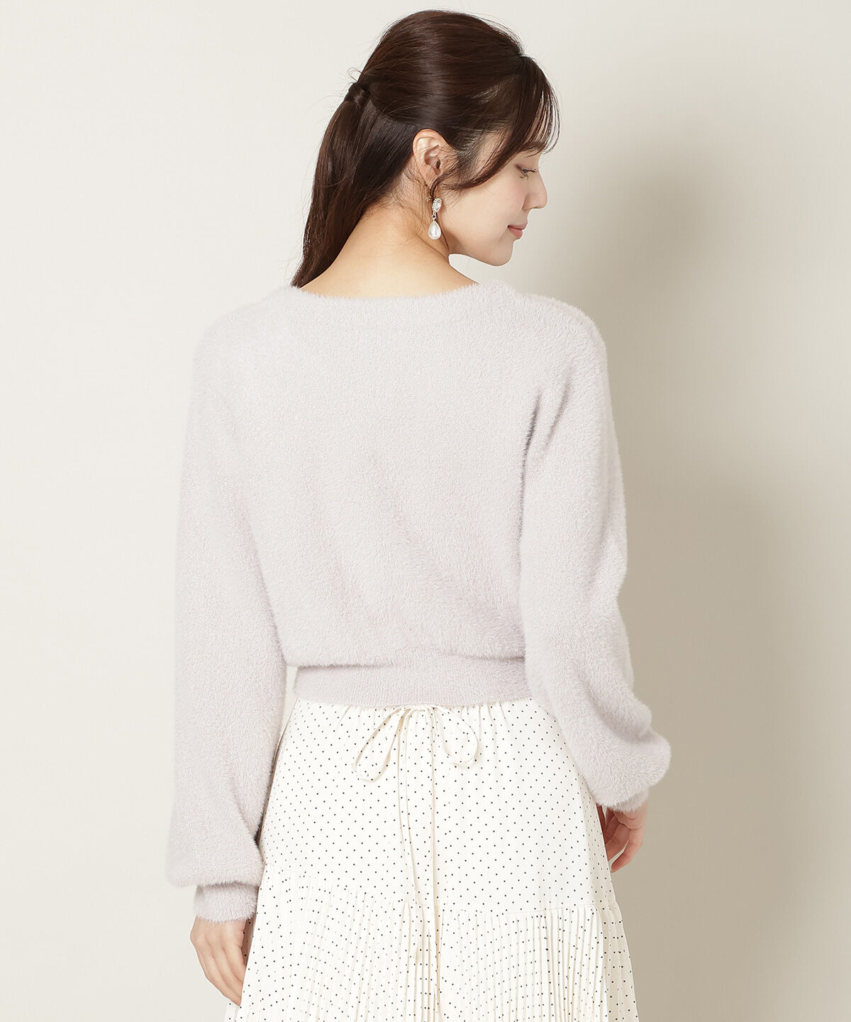 WILLSELECTION「ラウンドネックラメフェザーカーディガン」|カーディガン|