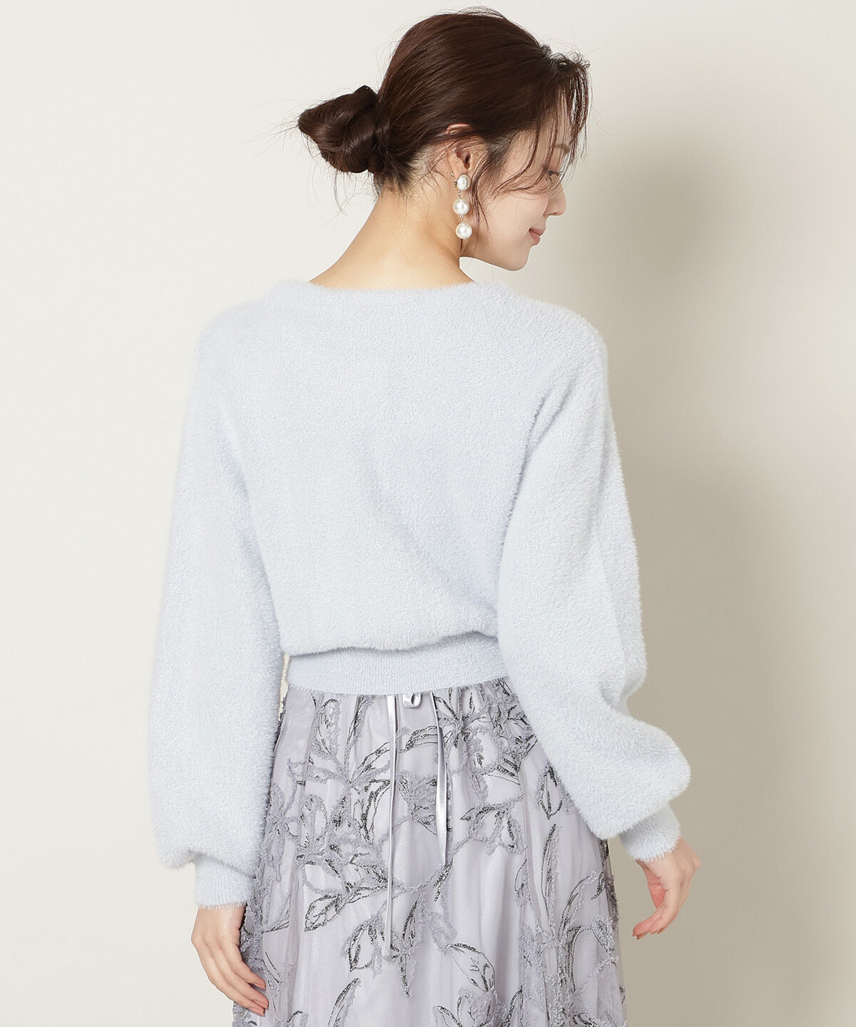 WILLSELECTION「ラウンドネックラメフェザーカーディガン」|カーディガン|