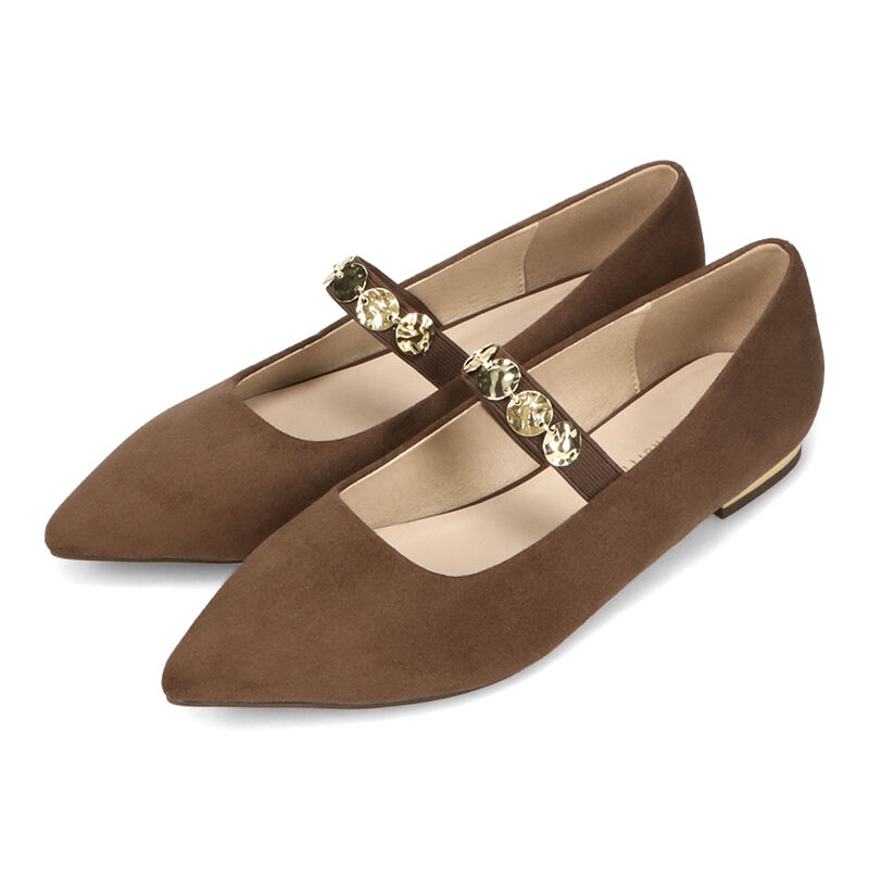 ORiental TRaffic「●2025秋冬新作●コインモチーフ ストラップパンプス /51308 ヒール1.8ｃｍ フラット」|パンプス|