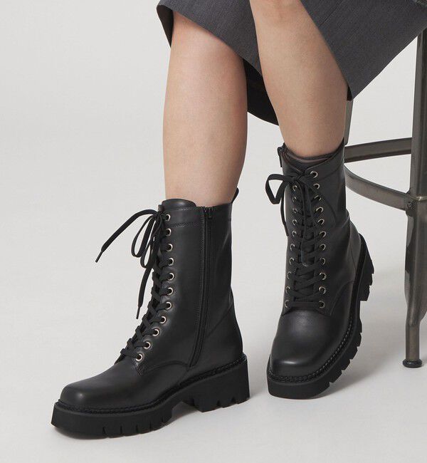 ODETTE E ODILE「スクエアレースアップ ショートブーツ55&uarr;」|ショートブーツ|