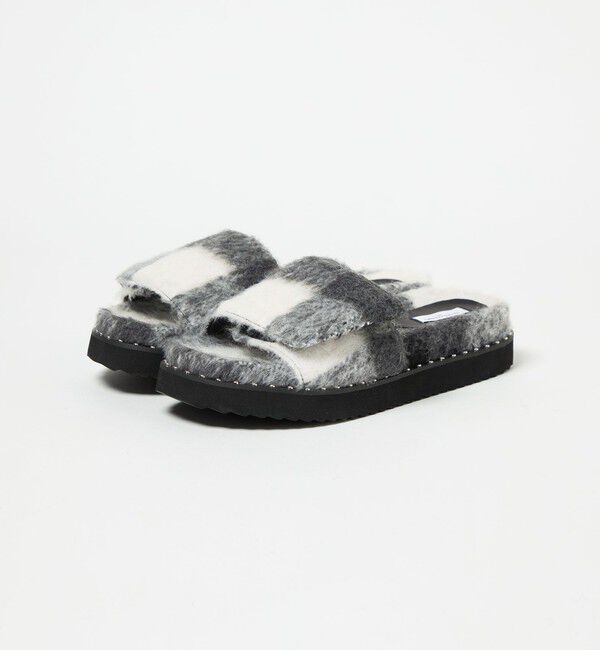 UNITED ARROWS「チェック スライダー サンダル」|サンダル|