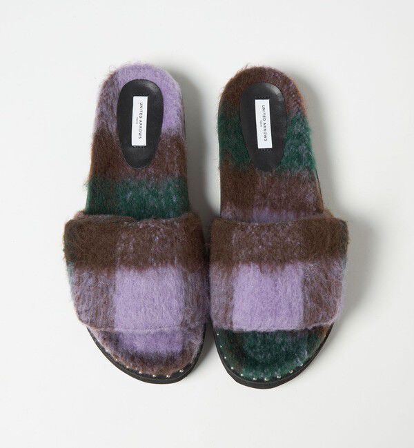 UNITED ARROWS「チェック スライダー サンダル」|サンダル|