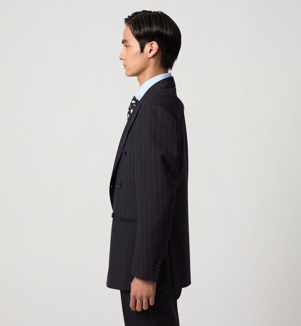 UNITED ARROWS「ワイドストライプ ダブル 6ボタン スーツ MC‐MODEL ヨコストレッチ」|スーツ|