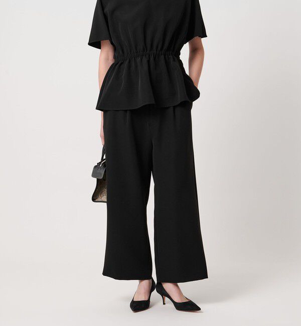 UNITED ARROWS「ダブルクロス クロップドパンツ -ウォッシャブル-」|その他|BLACK