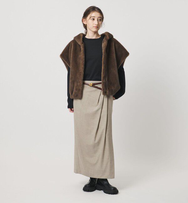 UNITED ARROWS「ドレープ アシンメトリー ロング スカート」|スカート|