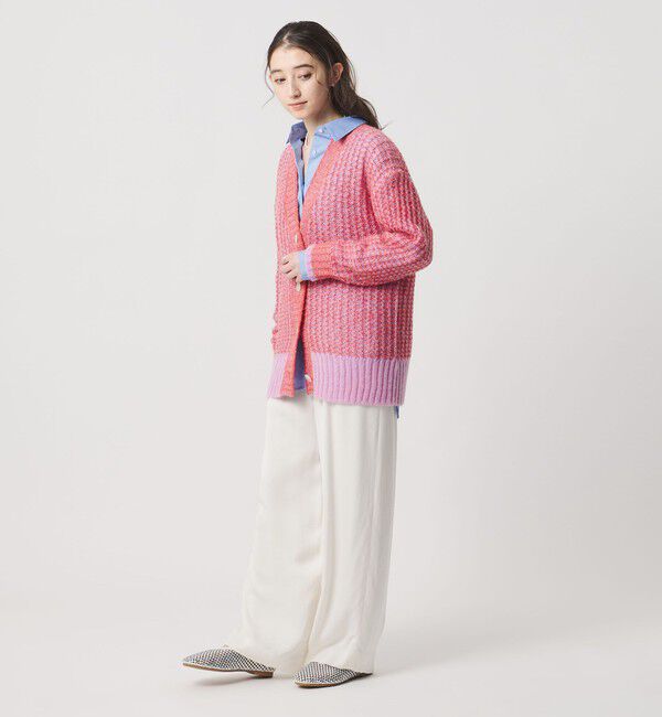 UNITED ARROWS「カラーミックス インレイド カーディガン」|カーディガン|