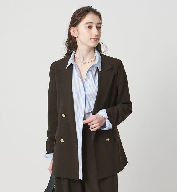 UNITED ARROWS「T/W 4ボタン ジャケット」|テーラードジャケット|DK.BROWN