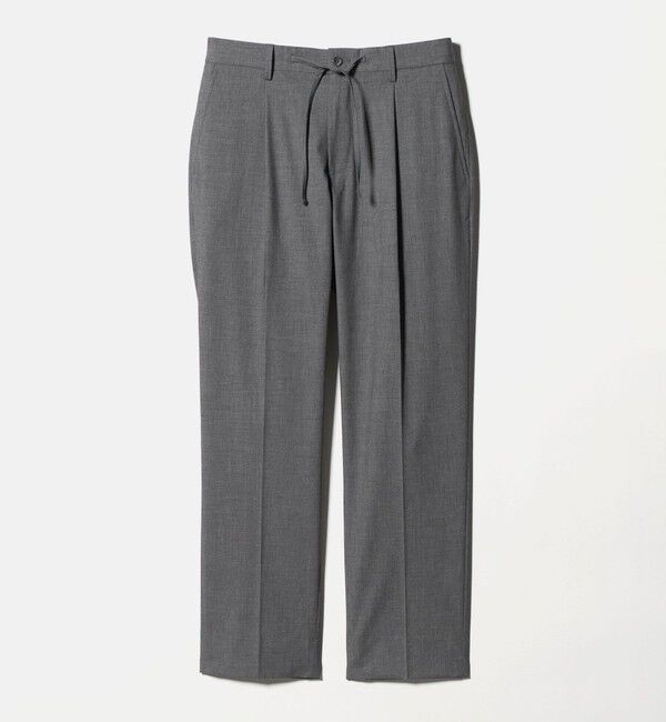 UNITED ARROWS「TR バックシャーリング １プリーツ イージー スラックス　ストレッチ 接触冷感」|スラックス|MD.GRAY