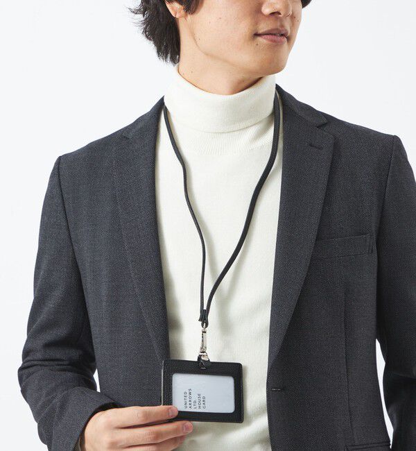 UNITED ARROWS green label relaxing「シボ レザーライク ID ホルダー」|名刺入れ・カードケース|BLACK