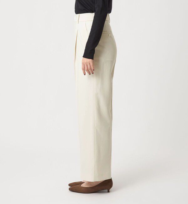 UNITED ARROWS green label relaxing「［size SHORT/TALLあり］キチントボトムス カバー ワイド パンツ オフホワイト」|スラックス|