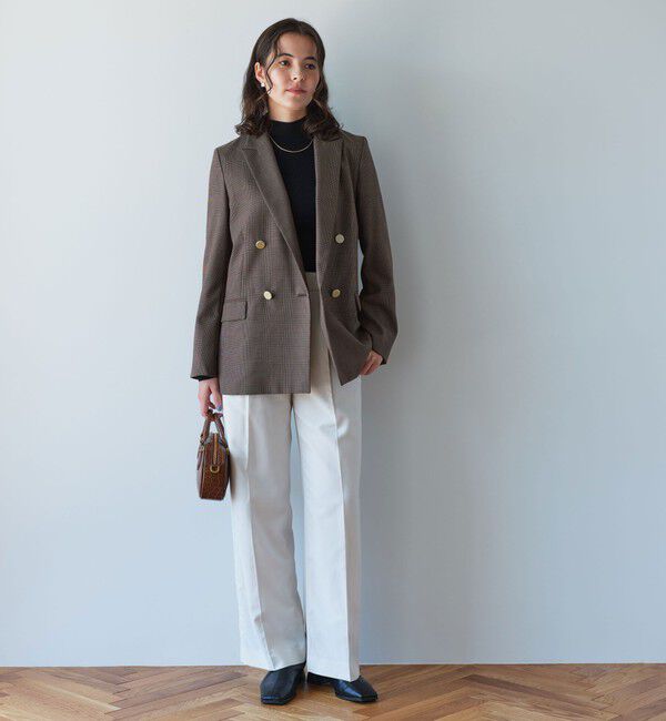 UNITED ARROWS green label relaxing「［size SHORT/TALLあり］キチントボトムス カバー ワイド パンツ オフホワイト」|スラックス|