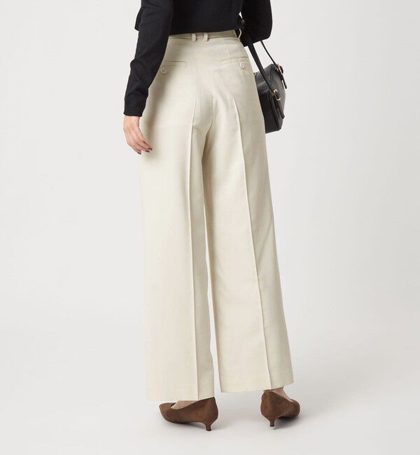 UNITED ARROWS green label relaxing「［size SHORT/TALLあり］キチントボトムス カバー ワイド パンツ オフホワイト」|スラックス|