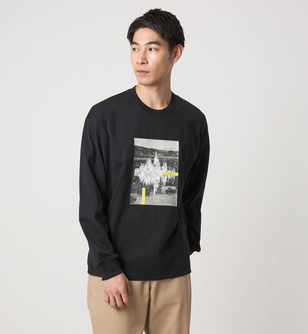 UNITED ARROWS green label relaxing「＜Phospho Graphica＞グラフィック ロングスリーブ Tシャツ」|Tシャツ・カットソー|BLACK