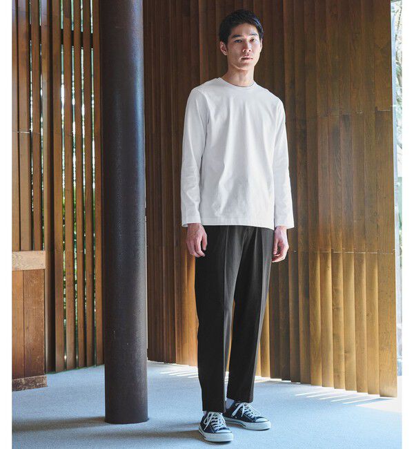 UNITED ARROWS green label relaxing「LONG FIBER COTTON クリア クルーネック 長袖 Tシャツ」|Tシャツ・カットソー|