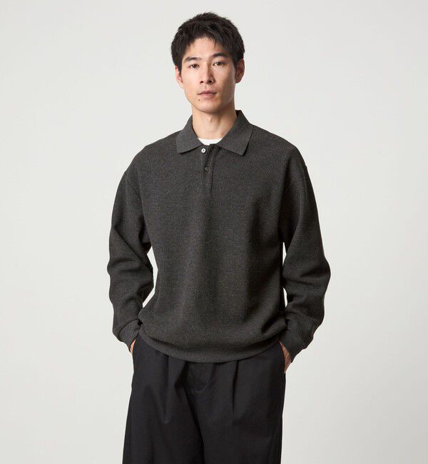 UNITED ARROWS green label relaxing「ワッフル 長袖 ポロシャツ カットソー」|ポロシャツ|