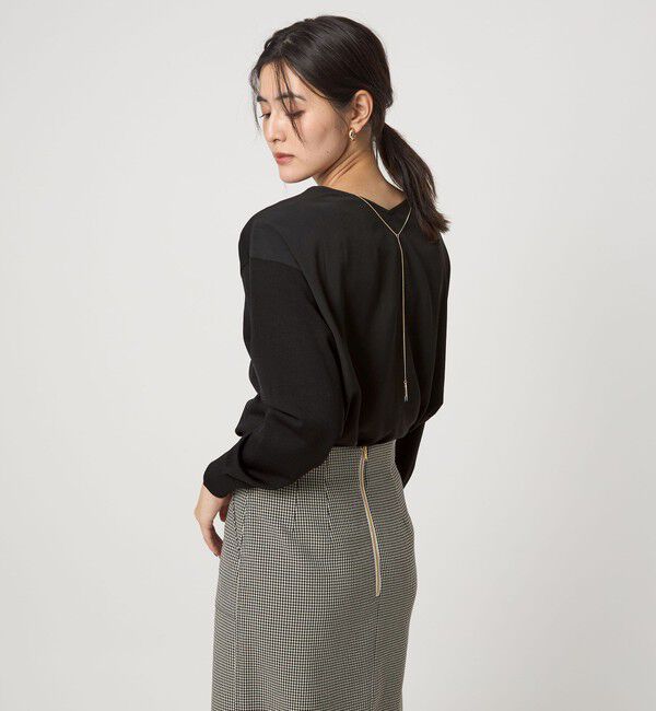 UNITED ARROWS green label relaxing「チャーム付き ドッキング ロングスリーブ プルオーバー ニット」|ニット・セーター|