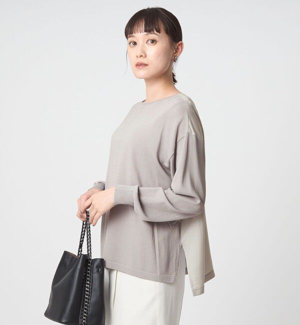 UNITED ARROWS green label relaxing「チャーム付き ドッキング ロングスリーブ プルオーバー ニット」|ニット・セーター|