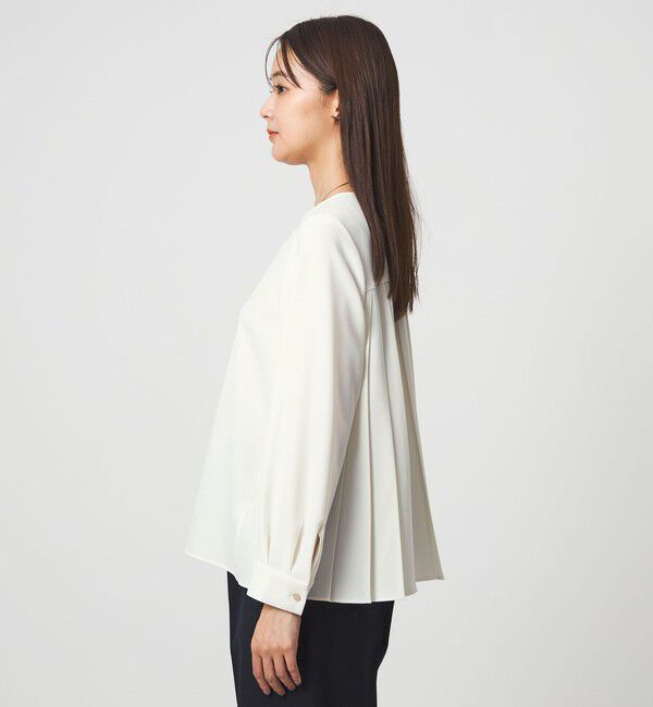 UNITED ARROWS green label relaxing「［size SHORTあり］パウドレ プリーツ ブラウス ウォッシャブル ストレッチ」|シャツ・ブラウス|