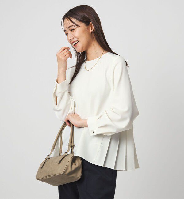 UNITED ARROWS green label relaxing「［size SHORTあり］パウドレ プリーツ ブラウス ウォッシャブル ストレッチ」|シャツ・ブラウス|