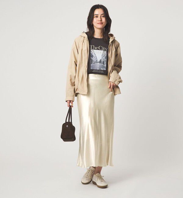 UNITED ARROWS green label relaxing「サテン ナロー スカート」|フレア|