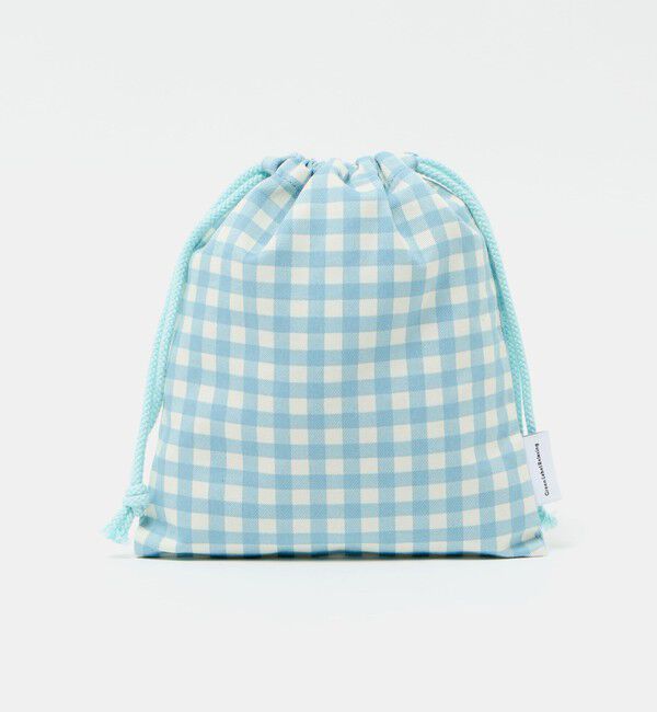 UNITED ARROWS green label relaxing「巾着バッグ（小）（ギンガム） / キッズ」|その他|LT.BLUE