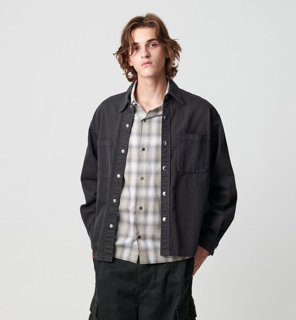 MONKEY TIME「ドビー ヘリンボーン ミリタリー シャツ」|シャツ・ブラウス|