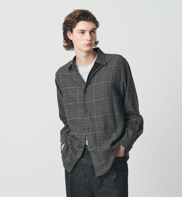 BEAUTY&YOUTH UNITED ARROWS「＜one BEAUTY&YOUTH＞C/TCL チェック シャツ FORM型」|シャツ・ブラウス|DK.GRAY